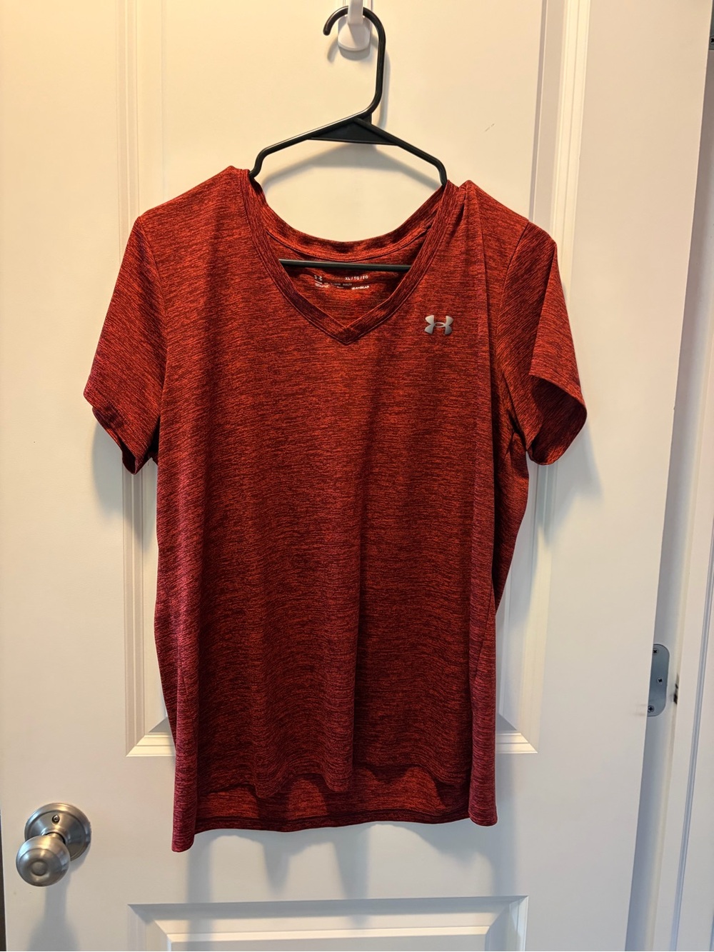 Under Armour Women's Red Heather V-Neck Training Tee